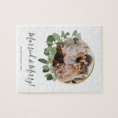 モダン結婚したとメリーの写真の結婚クリスマス ジグソーパズル (横)