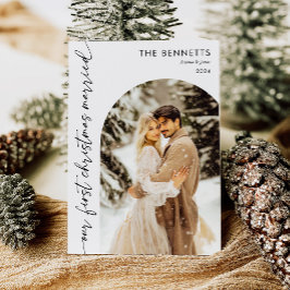 モダン結婚したクリスマス シーズンカード