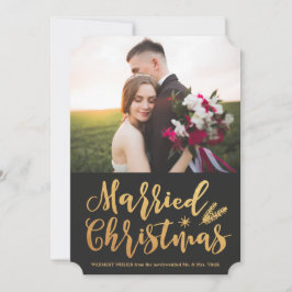 モダン結婚したクリスマス |松金ゴールド写真 シーズンカード