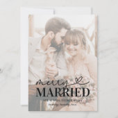 モダン結婚したメリーと写真のクリスマス シーズンカード (正面)