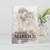 モダン結婚したメリーと写真のクリスマス シーズンカード (スタンド正面)