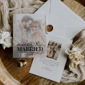 モダン結婚したメリーと写真のクリスマス シーズンカード