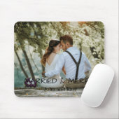 モダン結婚したメリー写真パーソナライズされたとカップル マウスパッド (マウス)