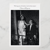 モダン結婚したメリー写真結婚のGlam金ゴールド 箔シーズンカード (裏面)