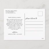 モダン結婚したメリー結婚の写真クリスマス シーズンポストカード (裏面)