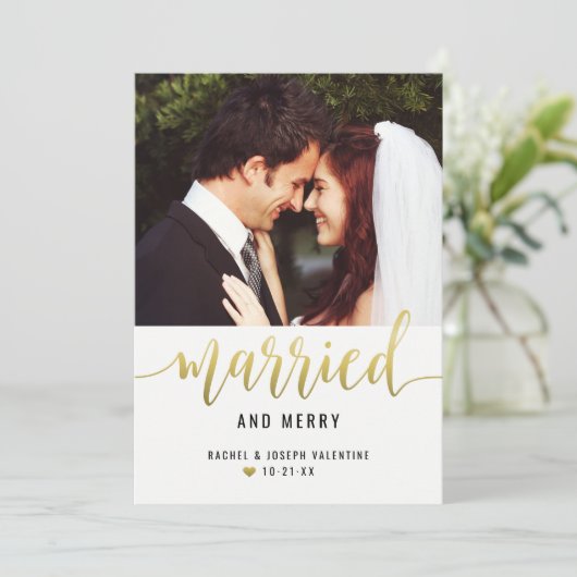 モダン結婚したメリー結婚金ゴールド シーズンカード (スタンド正面)