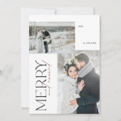 モダン結婚したメリー&Newlywedsフォトホリデー シーズンカード (正面)