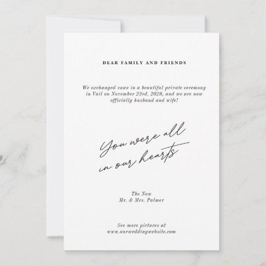 モダン結婚した得結婚Announcementsカード 招待状 (裏面)