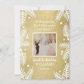 モダン結婚した金ゴールド結婚の写真 シーズンカード (裏面)