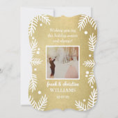 モダン結婚した金ゴールド結婚の写真 シーズンカード (裏面)