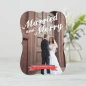 モダン結婚した&ホリメリーデービッグフォトカード シーズンカード (スタンド正面)