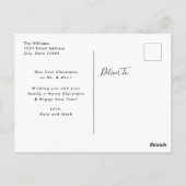 モダン結婚したChristmas Newlywedフォトオーバーレイ ポストカード (裏面)