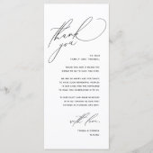 モダン結婚のディナープレイス設定サンキューカード プログラム (正面)