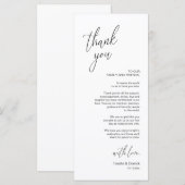 モダン結婚のディナープレイス設定サンキューカード プログラム (正面/裏面)