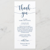 モダン結婚のディナープレイス設定サンキューカード プログラム (正面)