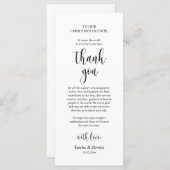 モダン結婚のディナープレイス設定サンキューカード プログラム (正面/裏面)