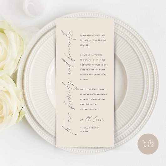 モダン結婚のディナープレイス設定サンキューカード プログラム