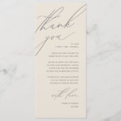 モダン結婚のディナープレイス設定サンキューカード プログラム (正面)