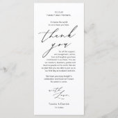 モダン結婚のディナープレイス設定サンキューカード プログラム (正面)