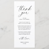 モダン結婚のディナープレイス設定サンキューカード プログラム (正面)
