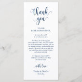 モダン結婚のディナープレイス設定サンキューカード プログラム (正面)