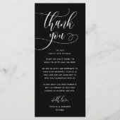 モダン結婚のディナープレイス設定サンキューカード プログラム (正面)