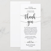 モダン結婚のディナープレイス設定サンキューカード プログラム (正面/裏面)