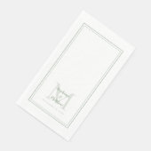 モダン結婚のモノグラム名と日付Sage Green (コーナー)