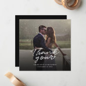 モダン結婚の写真エレガントありがとう ノートカード (正面/裏面インサイチュ)