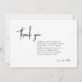 モダン結婚の写真サンキューカード サンキューカード (裏面)