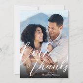 モダン結婚の写真サンキューカード サンキューカード (正面)