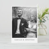 モダン結婚の写真サンキューカード サンキューカード (スタンド正面)