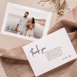 モダン結婚の写真サンキューカード サンキューカード