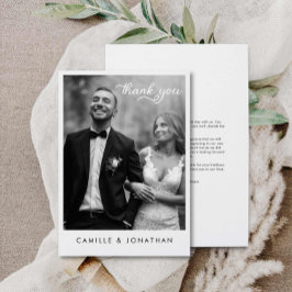 モダン結婚の写真サンキューカード サンキューカード