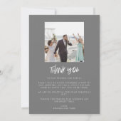 モダン結婚の写真サンキューカード サンキューカード (裏面)