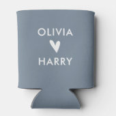 モダン結婚の愛ハートクーラーボックス |ほこりっぽい青 缶クーラー (裏面)