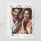 モダン結婚の誓い更新記念パーティー写真 招待状 (正面)