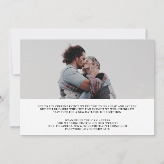 モダン結婚の駆け落ち私たちは結び目2写真 案内状 (裏面)