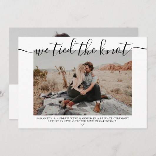 モダン結婚の駆け落ち私たちは結び目2写真 案内状 (正面/裏面)