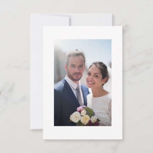 モダン結婚の2枚の写真サンキューカード サンキューカード (裏面)