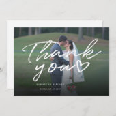 モダン結婚のPhoto Script サンキューカード (正面/裏面)