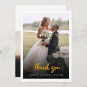 モダン結婚のPhoto Script サンキューカード (正面/裏面)