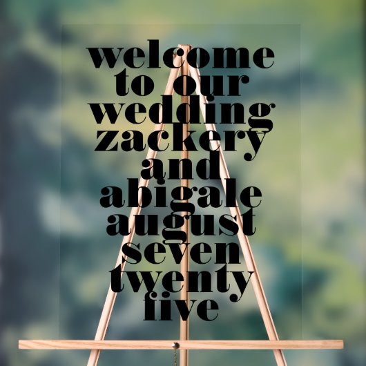 モダン結婚はっきりした白黒の歓迎結婚の声 アクリルサイン (ニュートラル)