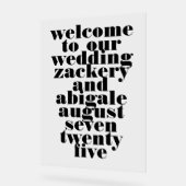 モダン結婚はっきりした白黒の歓迎結婚の声 アクリルサイン (傾斜)