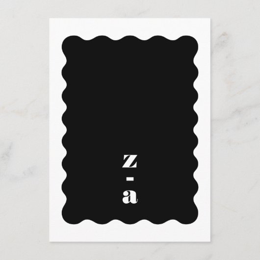 モダン結婚はっきりした白黒表 メニュー (裏面)