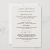 モダン結婚はっきりしたAll-in-One 招待状 (裏面)