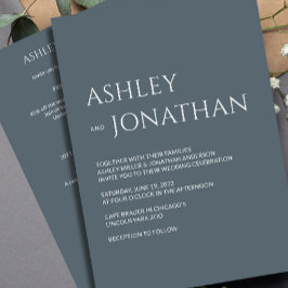 モダン結婚はっきりしたAll-in-One 招待状