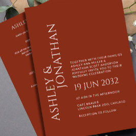 モダン結婚はっきりしたAll-in-One 招待状