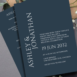 モダン結婚はっきりしたAll-in-One 招待状