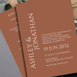 モダン結婚はっきりしたAll-in-One 招待状